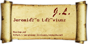 Jeremiás Líviusz névjegykártya